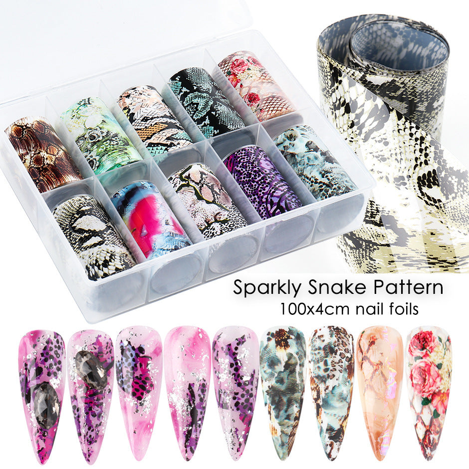 Nail Art Sticker Snake Skin Animal Grain Nail Star Paper Transfer Paper Laser Paper Nail Art Sticker Snake Skin Animal Grain Nail Star Paper Transfer Paper Laser Paper